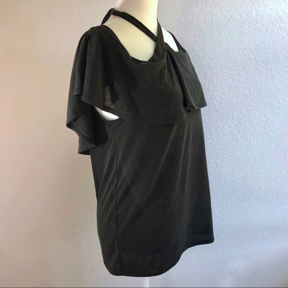 GREEN ENVELOPE Ruffled Halter‎ Top - Picture 5 of 6